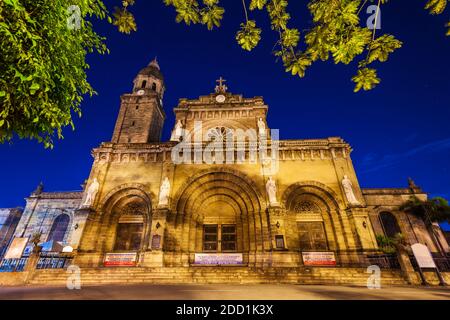 Manila Cathedral or Cathedral of the Immaculate Conception in Intramuros area of Manila city in Philippines Stock Photo