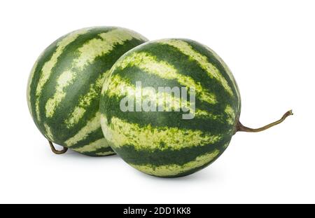 Two ripe watermelons isolated on a white background Stock Photo