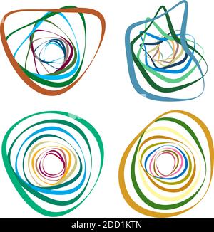 Spiral, swirl, twirl element set. Abstract vector – Stock vector illustration, Clip art graphics Stock Vector