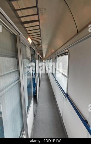 Old Passenger Train interior Stock Photo