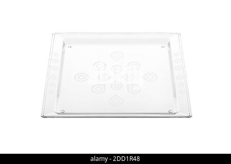 Plastic tray isolated on white background. Disposable plastic Stock Photo