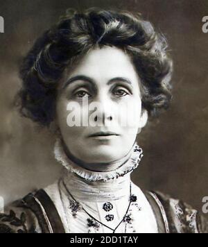 EMMELINE PANKHURST (1858-1928) English political activist and suffragette about 1913 Stock Photo