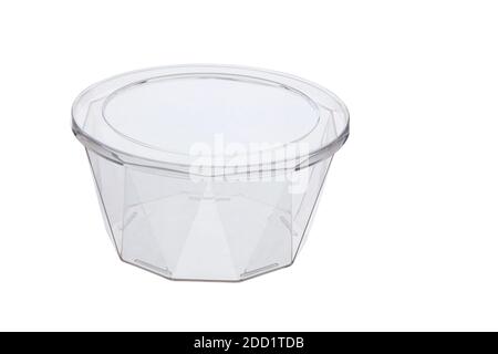 Disposable plastic containers isolated on a white background Stock Photo
