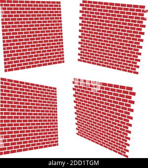 Red brickwall, brick wall. Masonry, stonework, building and architecture concepts icon – Stock illustration, Clip art graphics Stock Vector
