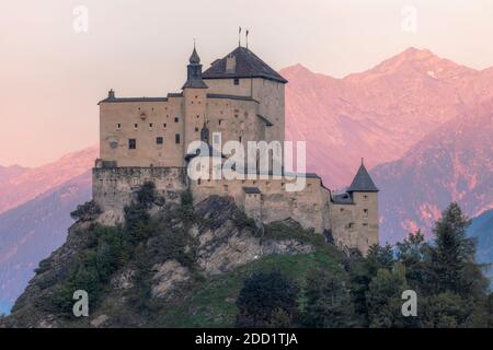 Tarasp Castle, Scuol, Engadin, Grisons, Switzerland, Europe Stock Photo