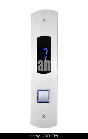 Elevator buttons panel isolated on white background Stock Photo