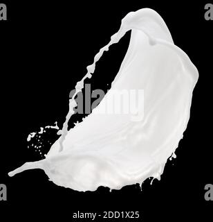 milk splash on a black background. Stock Photo