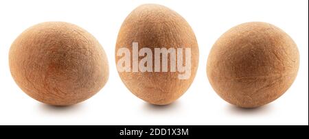 collection of coconuts without shell isolated on a white background. Stock Photo