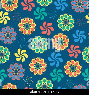 Elegant trendy ditsy mandala flower vector pattern design. Oriental background most suitable for wallpaper, wrapping paper; screen printing and textil Stock Vector