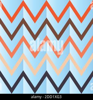 Seamless vector chevron zig zag pattern consisting of vintage color stripes. Colorful geometric abstract background ready for printing and textile. Stock Vector