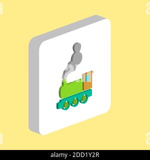 locomotive Simple vector icon. Illustration symbol design template for web mobile UI element. Perfect color isometric pictogram on 3d white square. lo Stock Vector