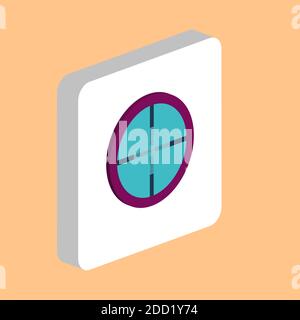 Crosshair Simple vector icon. Illustration symbol design template for web mobile UI element. Perfect color isometric pictogram on 3d white square. Cro Stock Vector