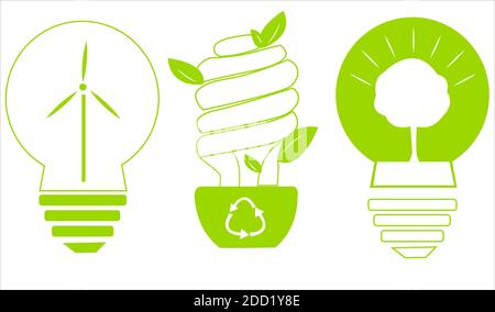 ECO incandescent light bulb.set on a white background isolated.In eps10 format Stock Vector