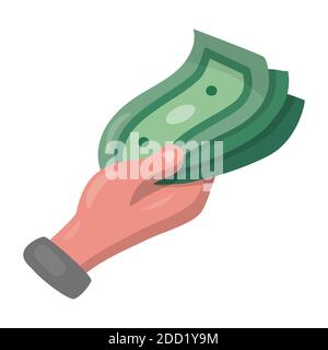 illustration of the icon of hand holding the money Stock Vector