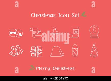 Flat Christmas icons seamless pattern element vector background. Icons for holidays Stock Vector