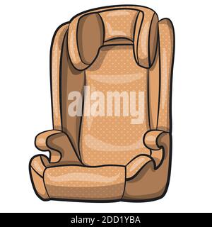 illustration of the comfortable baby car seat on the white background Stock Vector