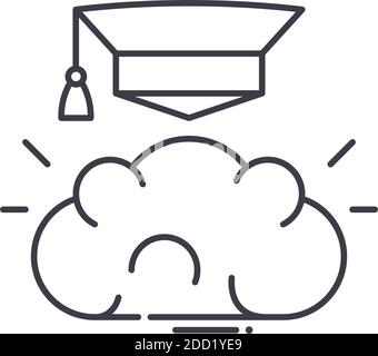 Education skills image icon, linear isolated illustration, thin line vector, web design sign, outline concept symbol with editable stroke on white Stock Vector