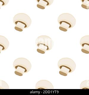 Illustration on theme of bright pattern mushroom, vegetable champignon for seal. Vegetable pattern consisting of beautiful mushroom, many champignon. Stock Vector