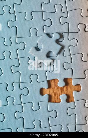 Jigsaw puzzle background, almost done Stock Photo