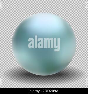 Turquoise sea pearl on a transparent background. Isolated vector object. EPS 10 Stock Vector