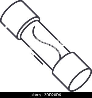 Electronic fuse icon, linear isolated illustration, thin line vector, web design sign, outline concept symbol with editable stroke on white background Stock Vector
