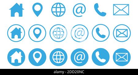 Kontakt Icons Buttons Grau on white Stock Vector