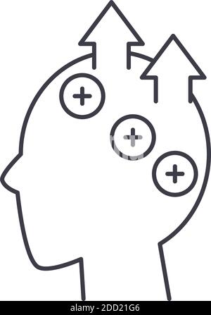 Efficient thinking icon, linear isolated illustration, thin line vector, web design sign, outline concept symbol with editable stroke on white Stock Vector