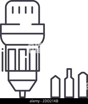 Electrci srewdriver icon, linear isolated illustration, thin line vector, web design sign, outline concept symbol with editable stroke on white Stock Vector