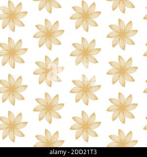Floral seamless vector natural pattern. Geometric linear elements. Can be used for postcards, wallpaper, business cards, postcards and packaging desig Stock Vector
