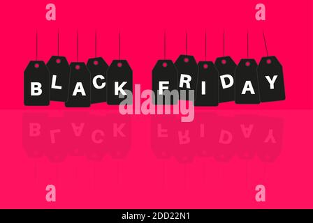 Black Friday Deals on a black labels with a red background Stock Vector