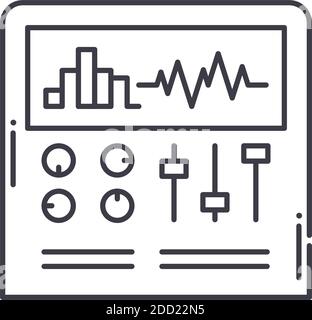 Equalizer icon, linear isolated illustration, thin line vector, web design sign, outline concept symbol with editable stroke on white background. Stock Vector