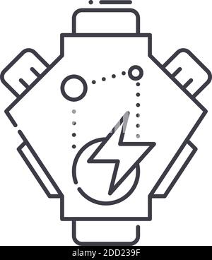 Engine turnup icon, linear isolated illustration, thin line vector, web design sign, outline concept symbol with editable stroke on white background. Stock Vector