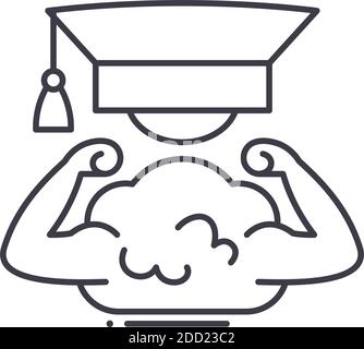 Education skills icon, linear isolated illustration, thin line vector, web design sign, outline concept symbol with editable stroke on white Stock Vector
