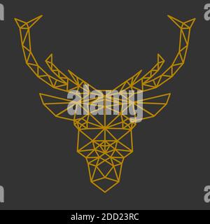 geometric reindeer or stag head front view vector illustration Stock Vector