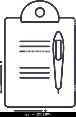 Enroll icon, linear isolated illustration, thin line vector, web design sign, outline concept symbol with editable stroke on white background. Stock Vector