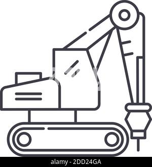 soil drilling icon vector outline illustration Stock Vector Image & Art ...