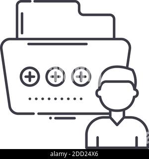 Employee skills concept icon, linear isolated illustration, thin line vector, web design sign, outline concept symbol with editable stroke on white Stock Vector