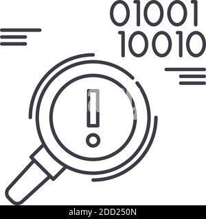 Error code icon, linear isolated illustration, thin line vector, web design sign, outline concept symbol with editable stroke on white background. Stock Vector