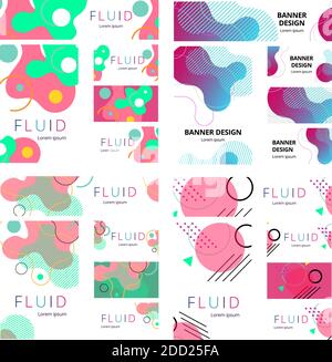 Abstract identity set. Banner, A4 blank, business card. Vector illustration. Abstract background for banner or flyer. Stock Vector