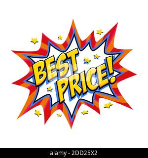Best price Comic red sale bang balloon - Pop art style discount promotion banner. Vector illustration. Stock Vector