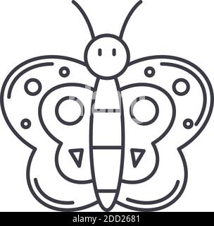 Easter butterfly icon, linear isolated illustration, thin line vector, web design sign, outline concept symbol with editable stroke on white Stock Vector