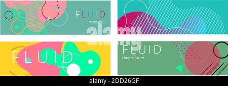 Colorful geometric background. Fluid shapes composition. Abstract banner template. Eps10 vector. Stock Vector