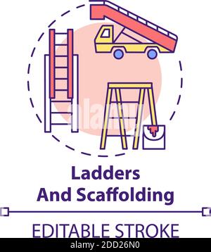 Ladders and scaffolding concept icon Stock Vector