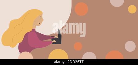 vector concept illustration in flat style. Stock Vector