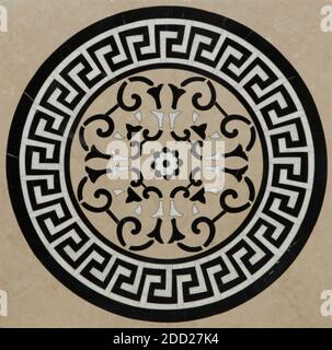 marble mosaic tiles stone ornament Geometrical seamless pattern texture Stock Photo