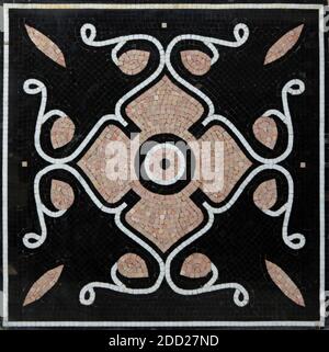 marble mosaic tiles stone ornament Geometrical seamless pattern texture Stock Photo