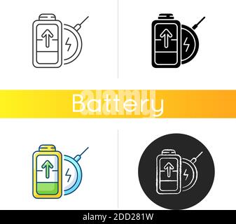 Battery wireless charging icon Stock Vector