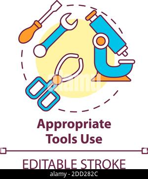 Appropriate tools use concept icon Stock Vector