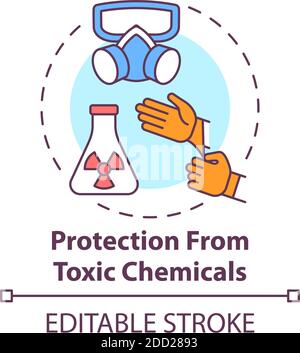 Protection from toxic chemicals concept icon Stock Vector