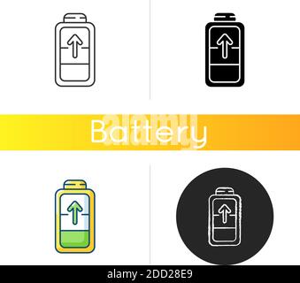 Battery charging process icon Stock Vector